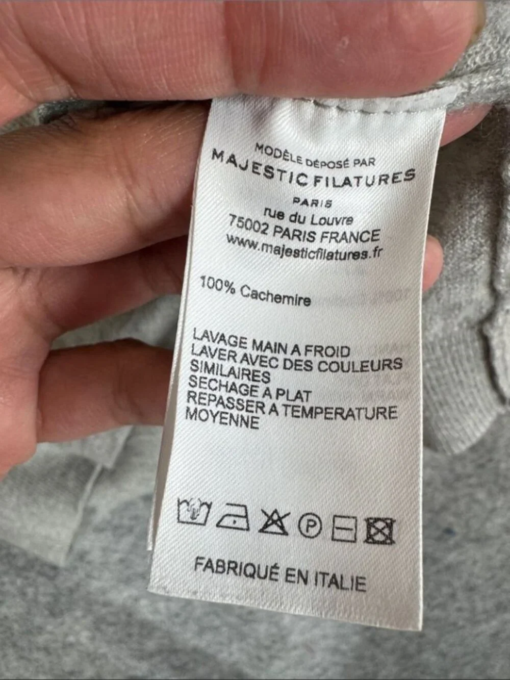 Majestic Filatures Cashmere Sweater Gray Size 2 Quiet Luxury Soft Knit